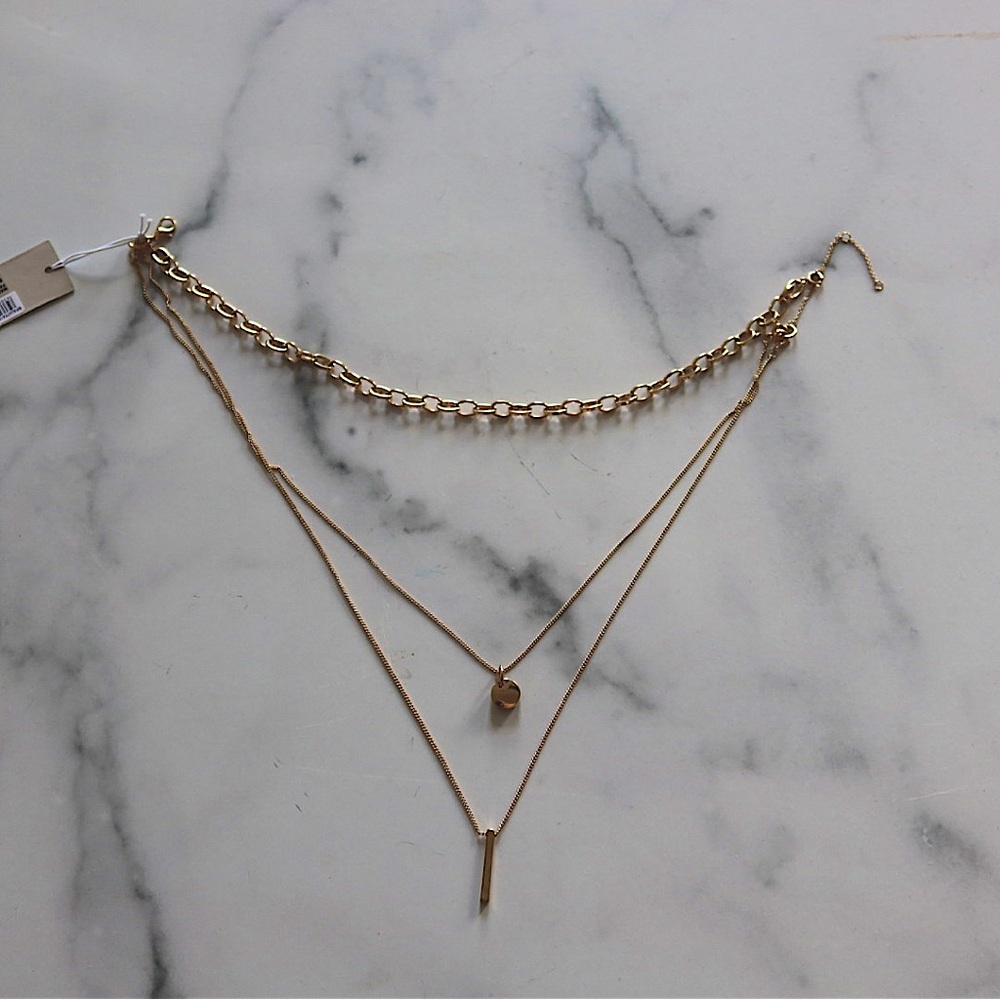 BP Nordstrom Layering Gold Necklaces NWT